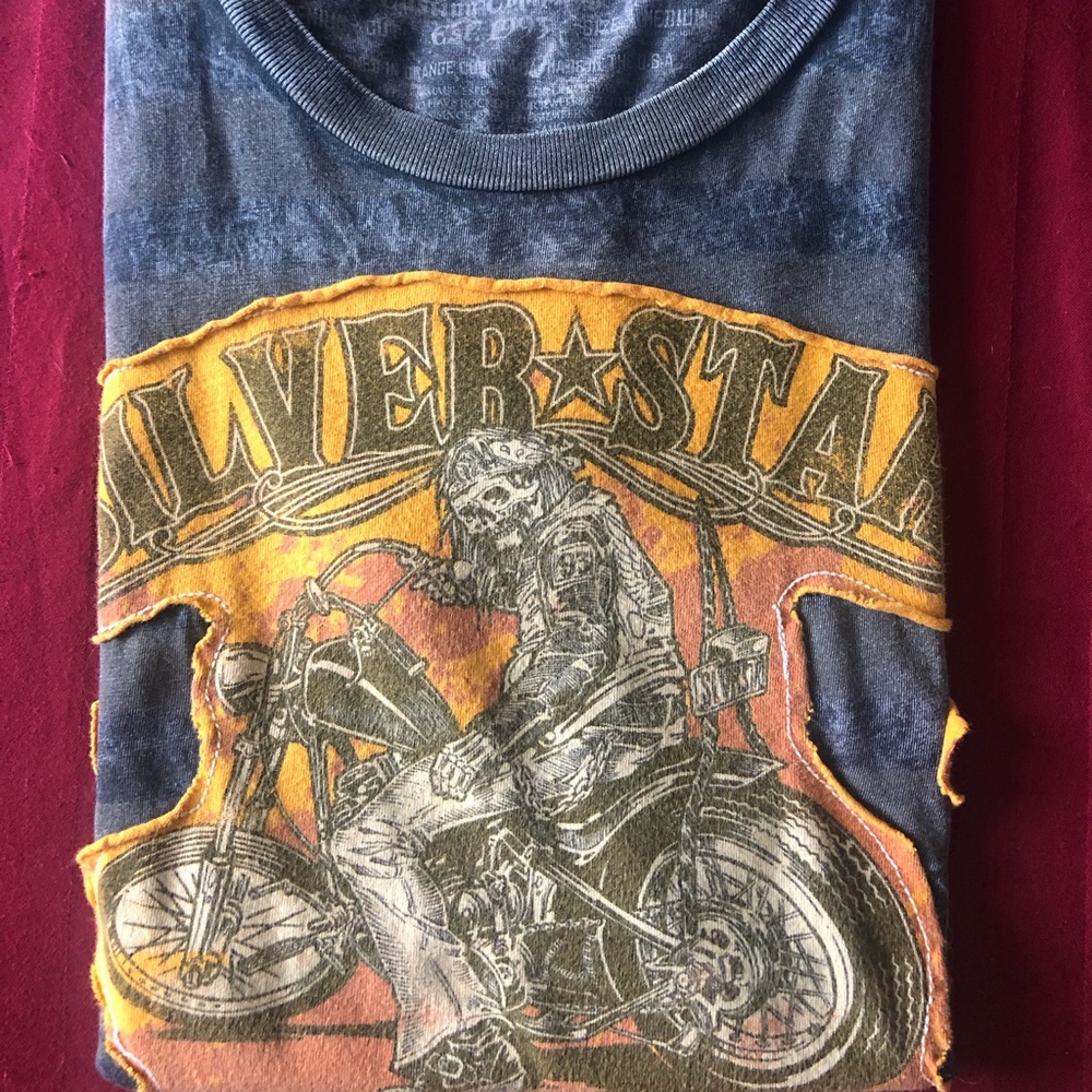 Black/ grey distressed striped size med